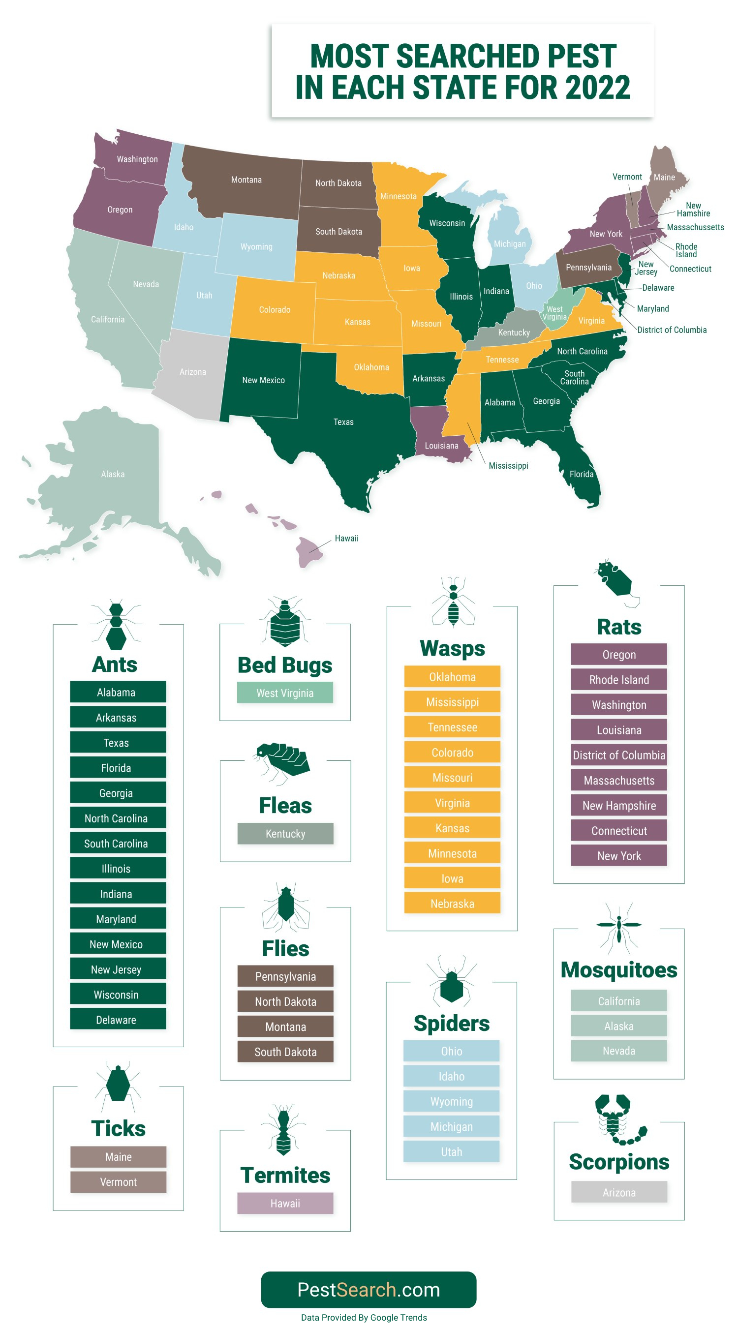 most searched pest 2022 infographic